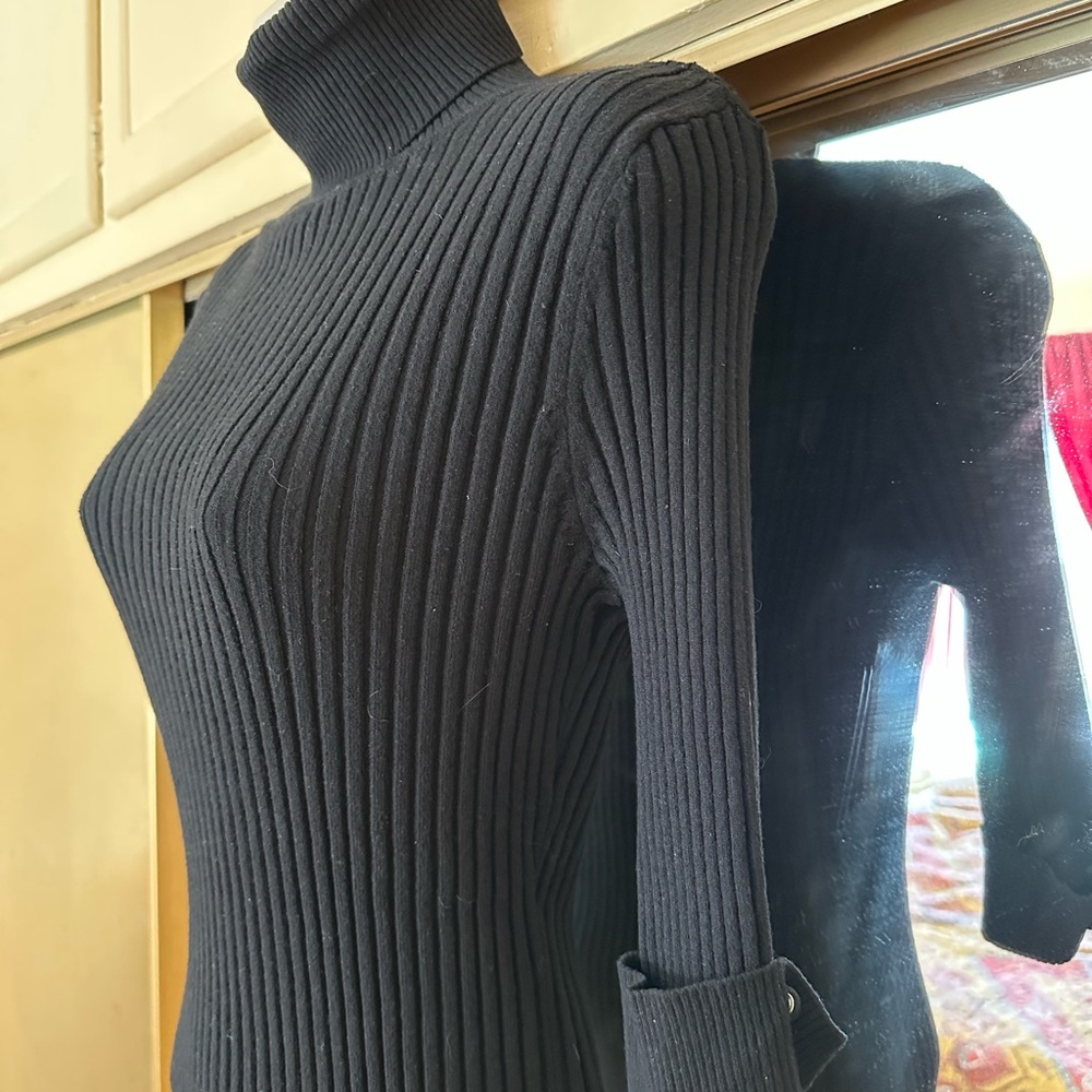 INC International Concepts Charcoal Ribbed Turtleneck Sweater